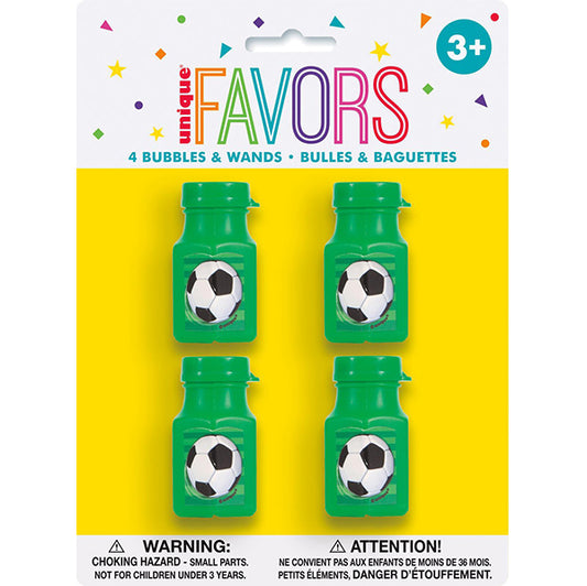 3D Soccer Bubble Bottles (Pack of 4)