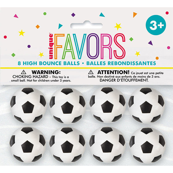 3D Soccer Bouncy Balls (Pack of 8)