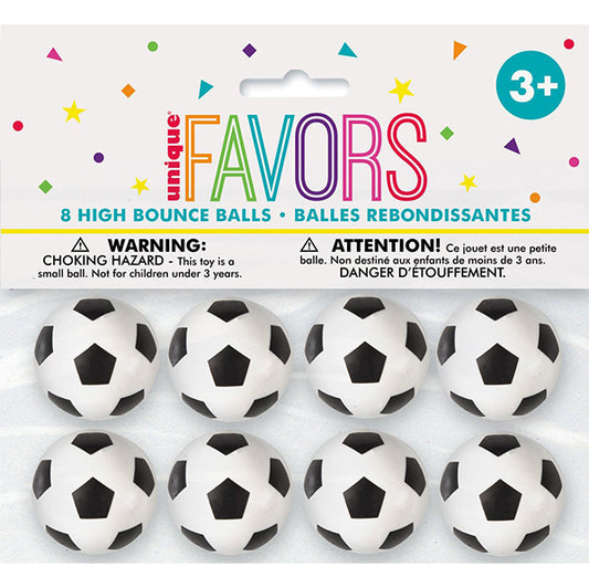 3D Soccer Bouncy Balls (Pack of 8)