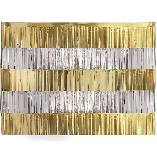 Fringe Backdrop Kit - Silver & Gold