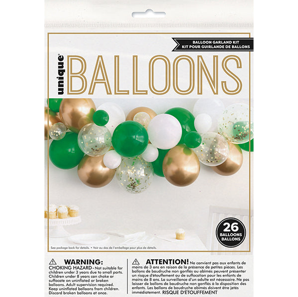 Gold & Green Balloon Garland Kit (26 piece set)