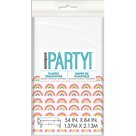 Rainbow Birthday Pop Shop Printed Tablecover 137cm x 213cm