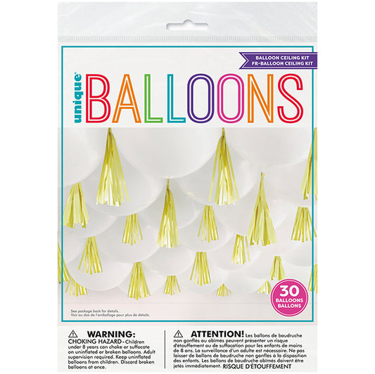 Balloon Ceiling Kit - White & Gold