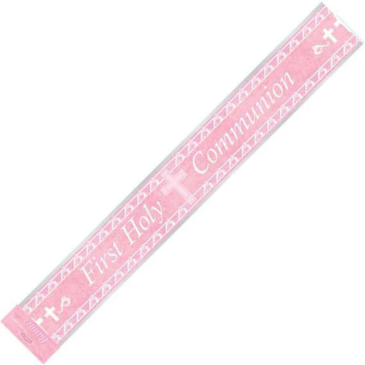 First Holy Communion Pink Foil Banner (12ft)