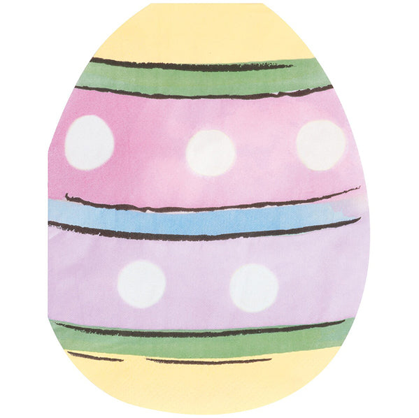 Easter Whimsy Egg Shaped Luncheon Napkins (Pack of 16)