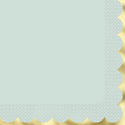 Light Blue & Gold Foil Stamped Luncheon Napkins (Pack of 20)