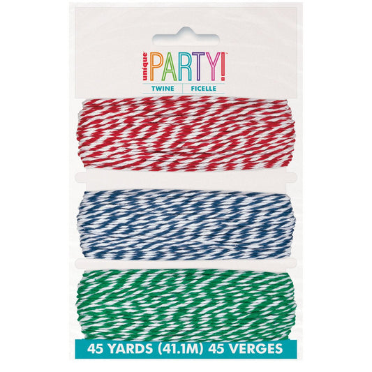 3 Twine Red, Blue, Green 41.4m - The Party Marketplace