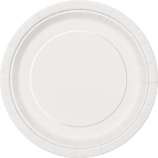 Bright White Paper Plates 18cm (Pack of 8)