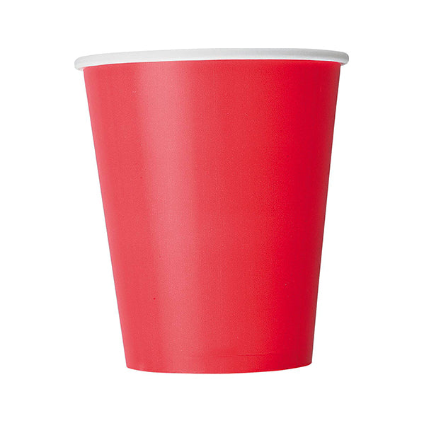 Ruby Red Paper Cups 270ml (Pack of 8)