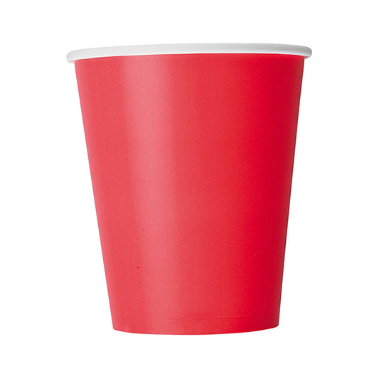 Ruby Red Paper Cups 270ml (Pack of 8)