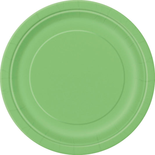 Lime Green Paper Plates 18cm (Pack of 8)