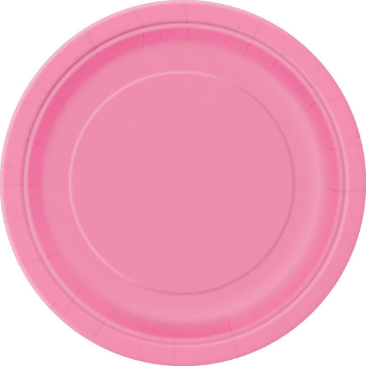 Hot Pink Paper Plates 18cm (Pack of 8)