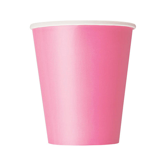 Hot Pink Paper Cups 270ml (Pack of 8)