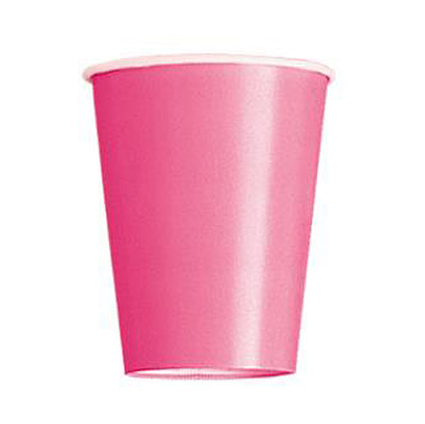 Hot Pink Paper Cups 270ml (Pack of 14)