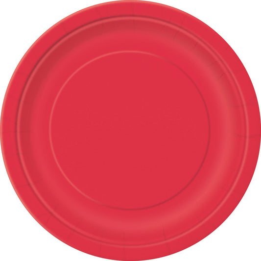 Ruby Red Paper Plates 23cm (Pack of 16)