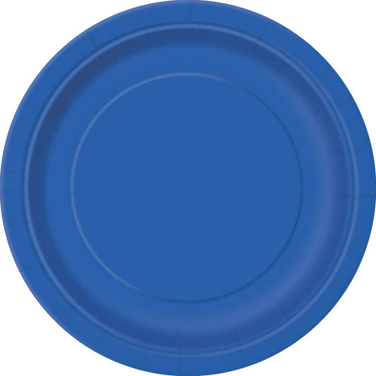 Royal Blue Paper Plates 18cm (Pack of 8)