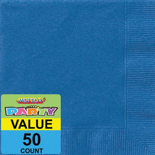 Royal Blue Beverage Napkins (Pack of 50)