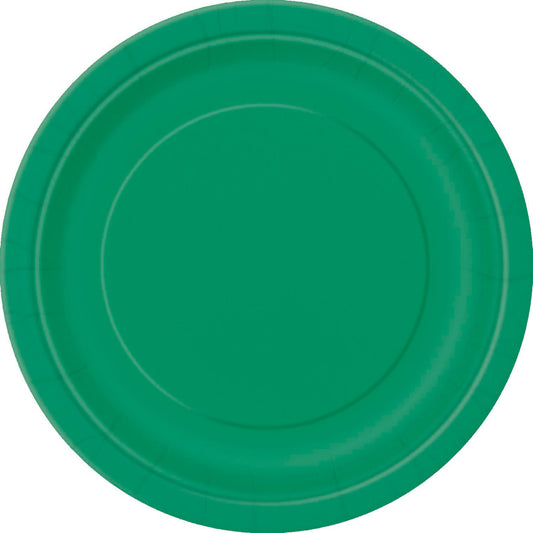 Emerald Green Paper Plates 18cm (Pack of 8)