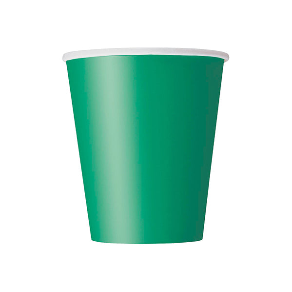 Emerald Green Paper Cups 270ml (Pack of 8)