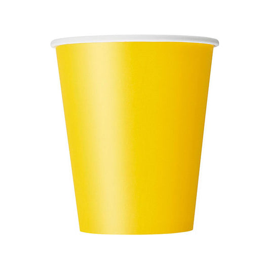 Sunflower Yellow Paper Cups 270ml (Pack of 8)