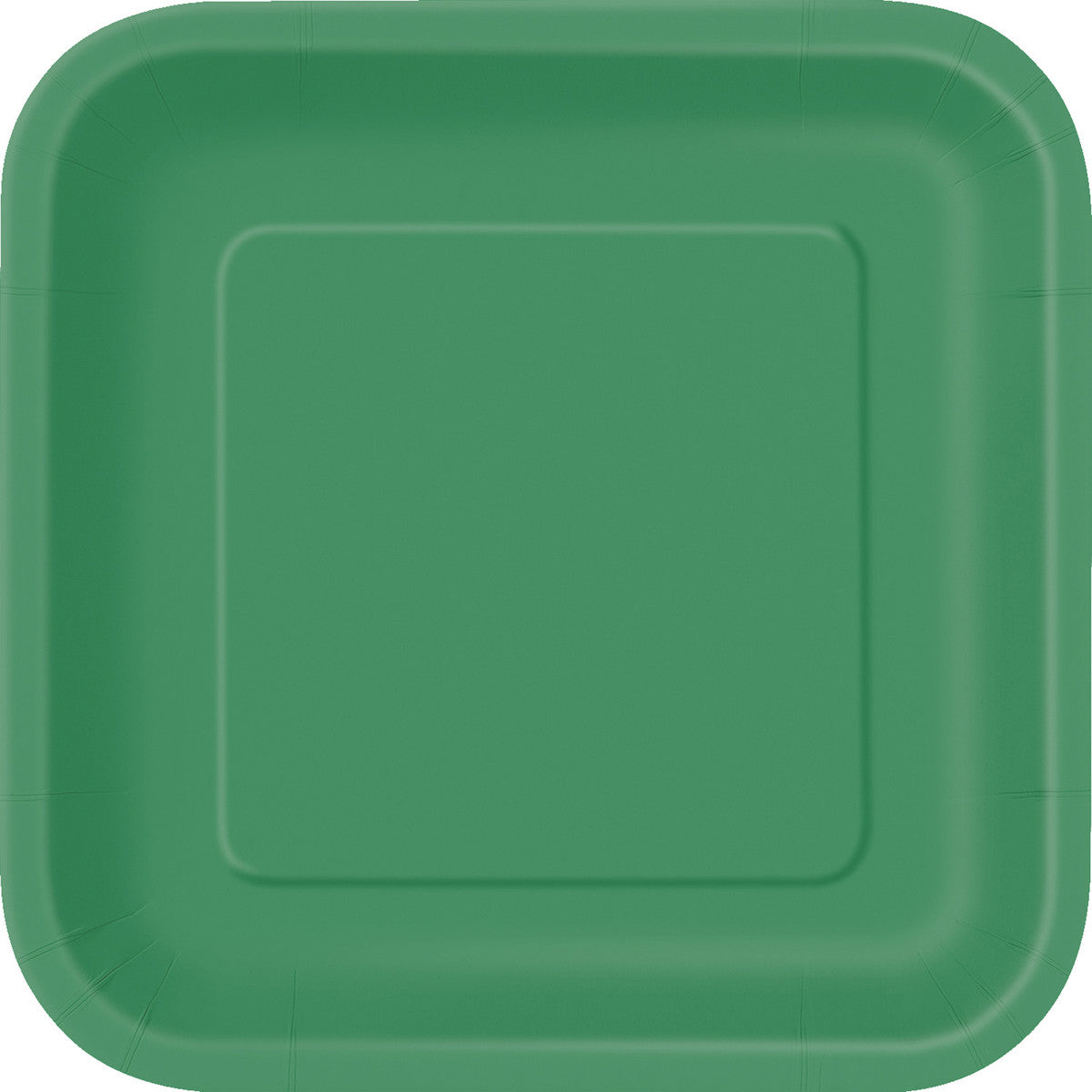 Emerald Green Square Paper Plates 23cm (Pack of 14)