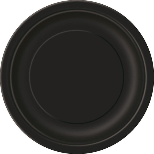 Midnight Black Paper Plates 18cm (Pack of 20)