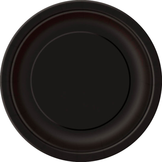 Midnight Black Paper Plates 23cm (Pack of 8)