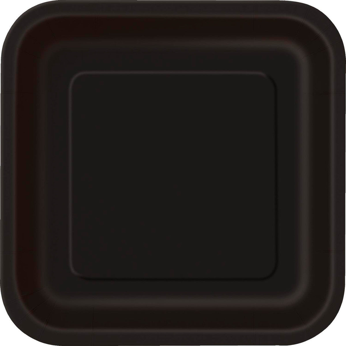 Midnight Black Square Paper Plates 23cm (Pack of 14)