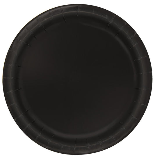 Midnight Black Paper Plates 23cm (Pack of 16)