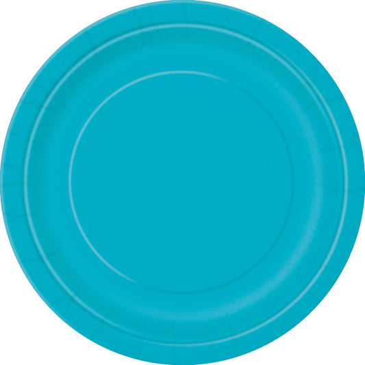 Caribbean Teal Paper Plates 18cm (Pack of 8)