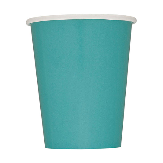 Caribbean Teal Paper Cups 270ml (Pack of 14)