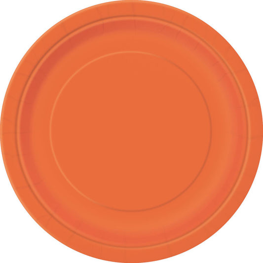 Pumpkin Orange Paper Plates 18cm (Pack of 20)