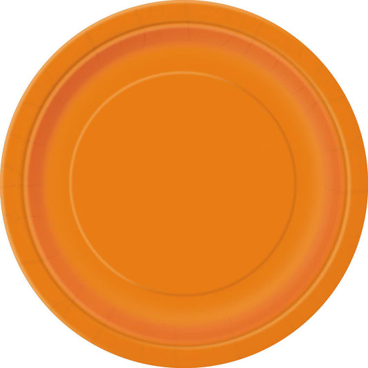 Pumpkin Orange Paper Plates 18cm (Pack of 8)