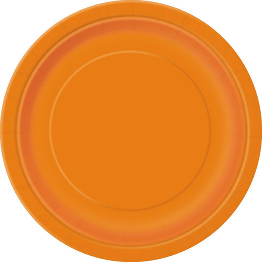 Pumpkin Orange Paper Plates 23cm (Pack of 8)