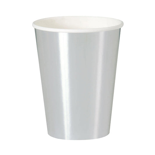 Silver Foil Paper Cups 270ml (Pack of 8)