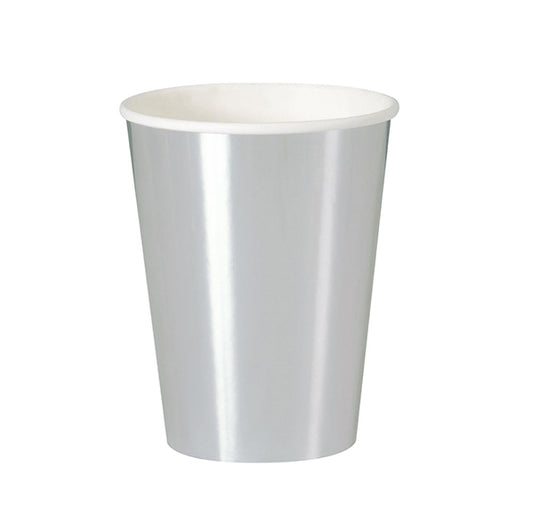 Silver Foil Paper Cups 335ml (Pack of 8)