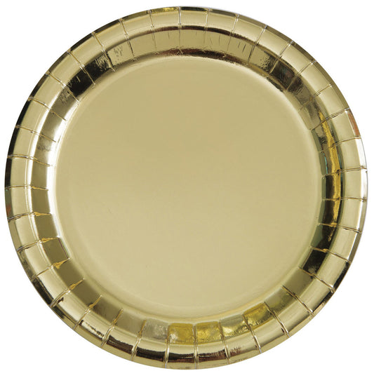 Gold Foil Paper Plates 18cm (Pack of 8)