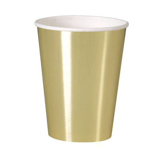 Gold Foil Paper Cups 335ml (Pack of 8)