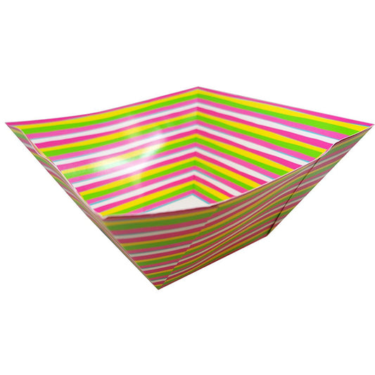 Summer Stripes Square Paper Bowl