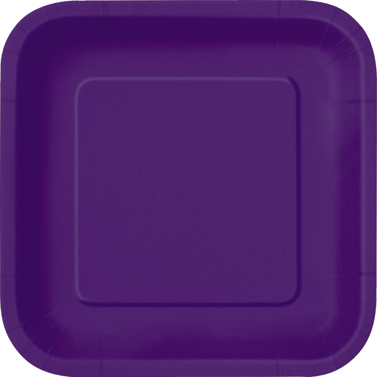 Deep Purple Square Paper Plates 18cm (Pack of 16)