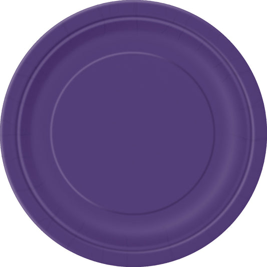 Deep Purple Paper Plates 18cm (Pack of 8)