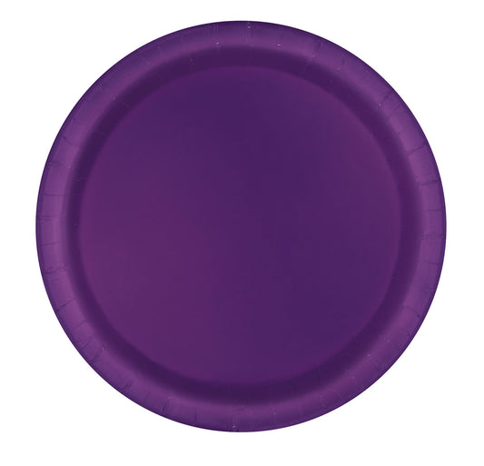 Deep Purple Paper Plates 23cm (Pack of 16)