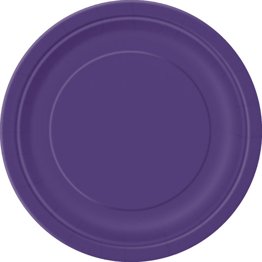 Deep Purple Paper Plates 23cm (Pack of 8)