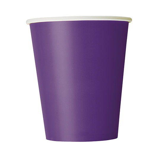 Deep Purple Paper Cups 270ml (Pack of 8)