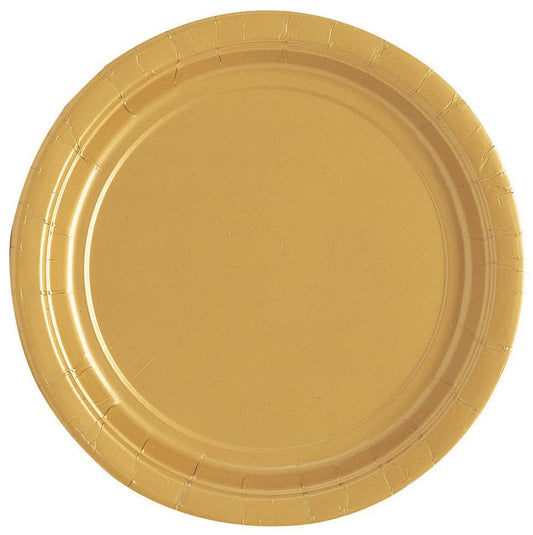 Gold Paper Plates 18cm (Pack of 20)