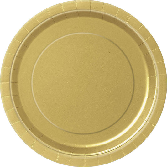 Gold Paper Plates 18cm (Pack of 8)