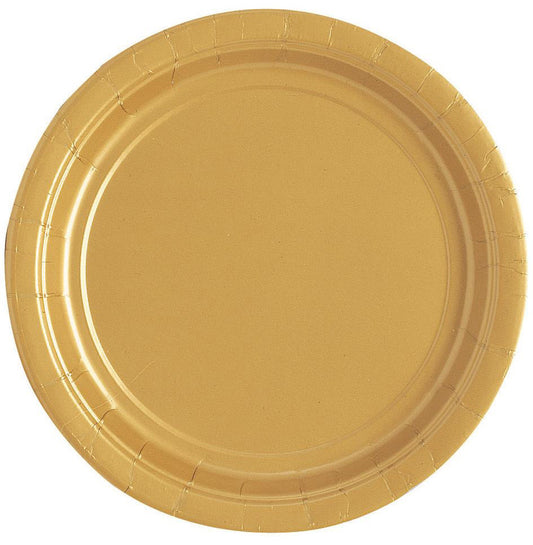 Gold Paper Plates 23cm (Pack of 16)