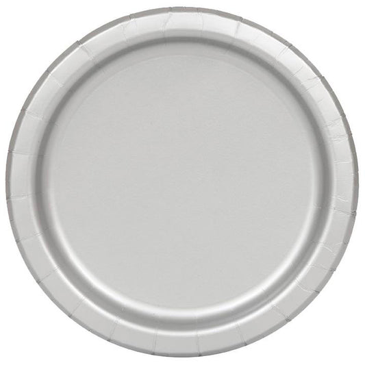 Silver Paper Plates 18cm (Pack of 20)