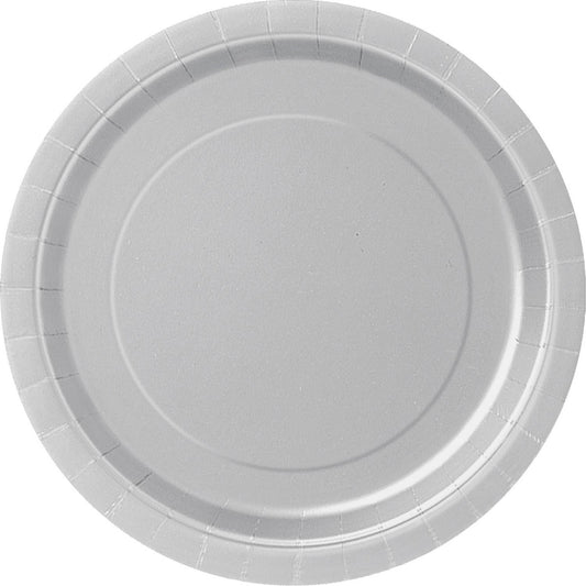 Silver Paper Plates 18cm (Pack of 8)