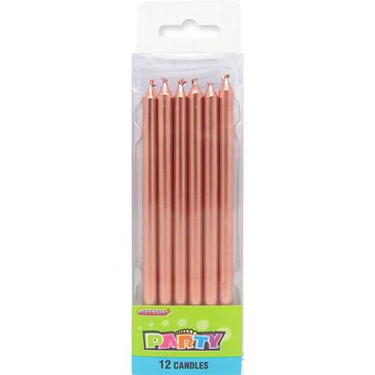 Rose Gold Candles 12.7cm (Pack of 12)